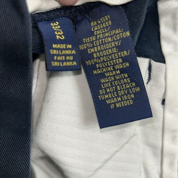 Polo Ralph Lauren Men’s Embroidery Print Navy Blue Pants(Size 33/32) - Picture 7 of 8